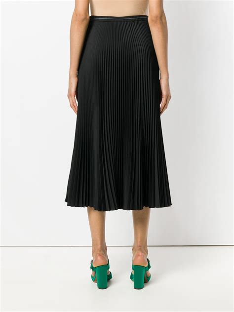 prada mirror skirt|Prada pleated midi skirt.